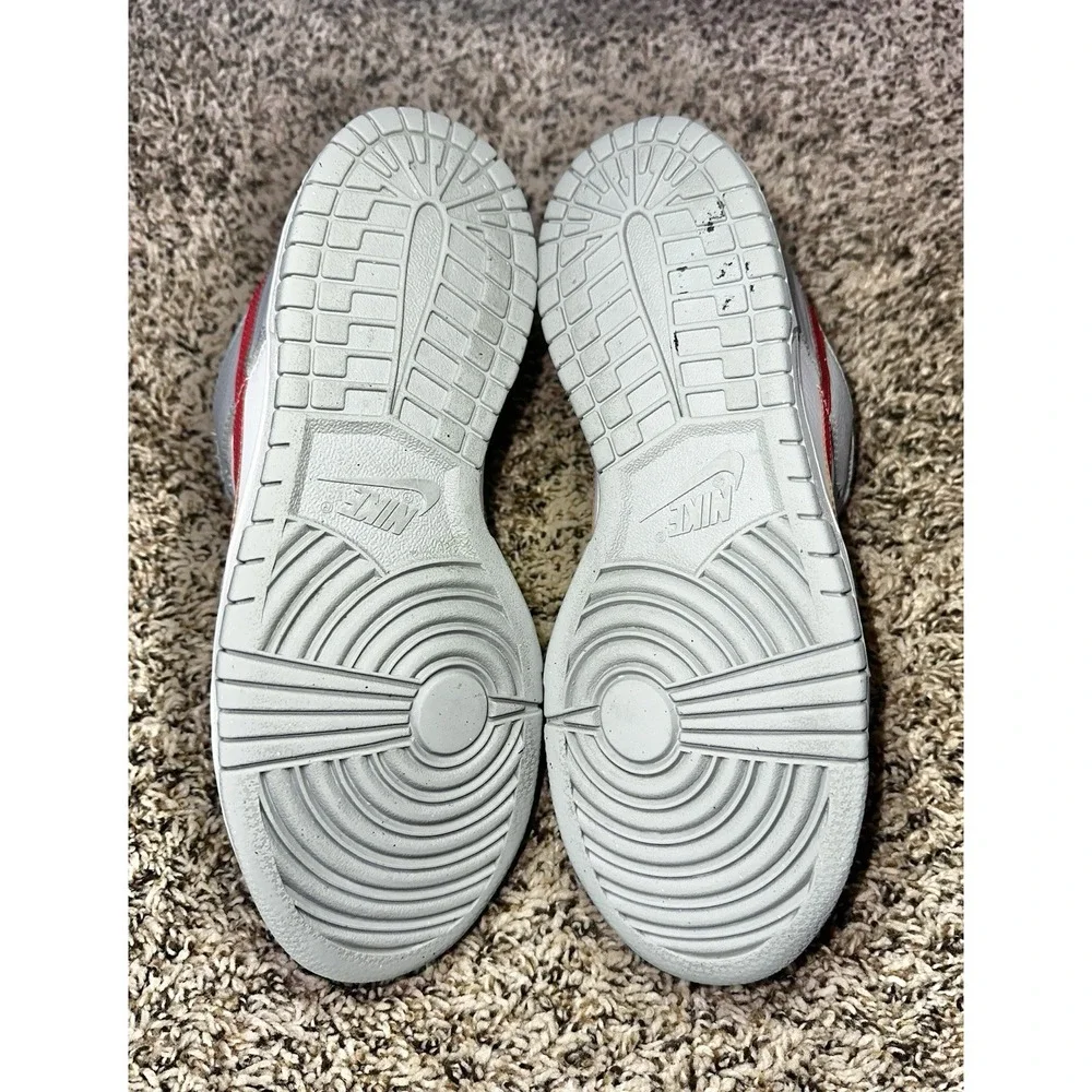 Nike Dunk Low Youth Size 6.5Y Grey Red DV7149-001 Shoes Sneakers (NO LACES)